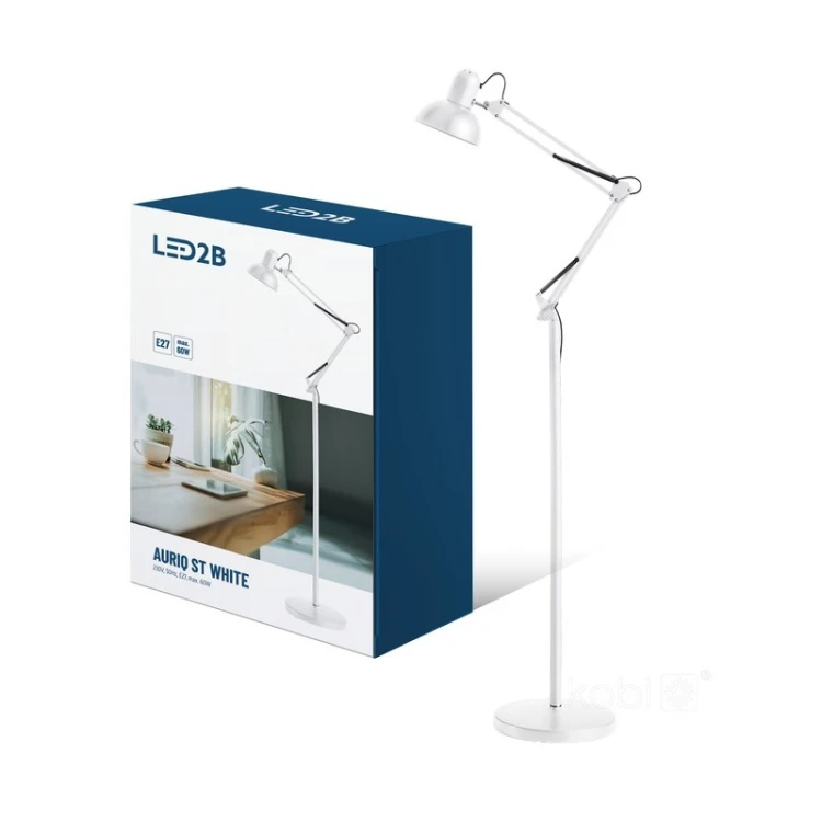 Lampka podłogowa AURIQ ST E27 biała