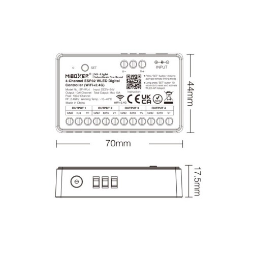 Kontroler WiFi MiLight SPI-WL4 do cyfrowych taśm LED SPI