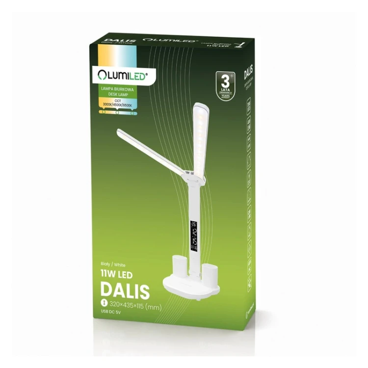 Lampa biurkowa LED 11W DALIS z trzema barwami światła