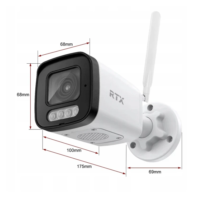 Wymiary kamery zewnętrznej RTX IP 5MPx WiFi TUYAsmart