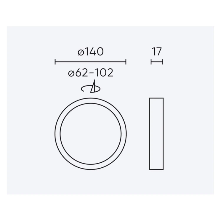 Wymiary panelu sufitowego LED EASY FLEX 6W