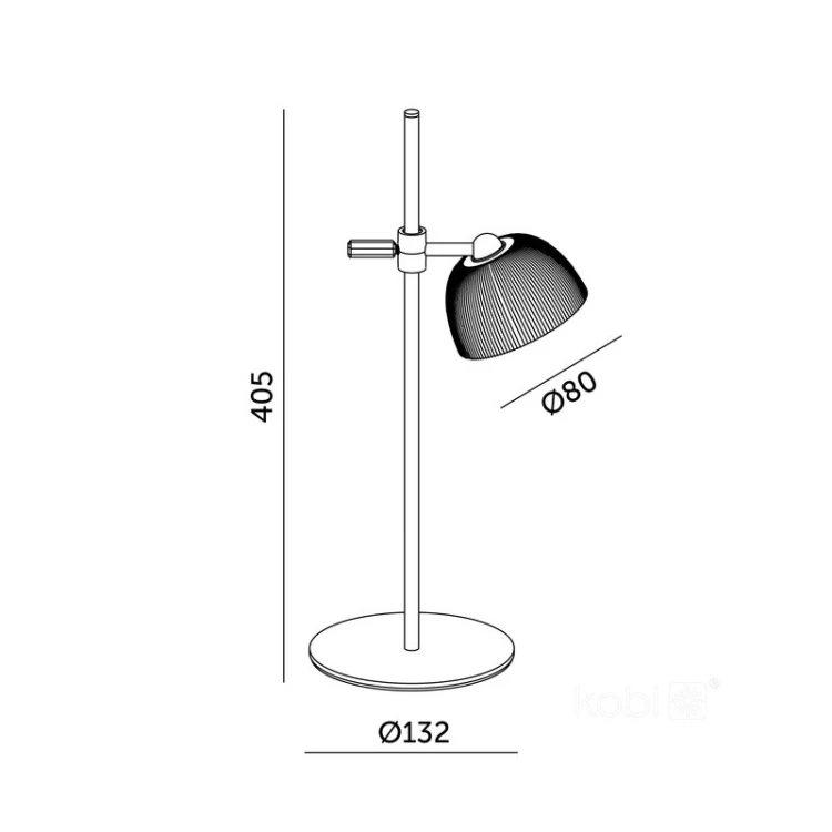 Wymiary lampy biurkowej ORBI Laitica 2,5W CCT niebieskiej