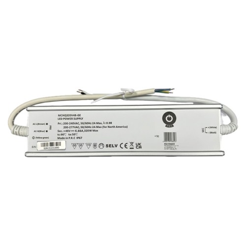 Zasilacz LED 320W 48V 6,7A IP67 PFC napięciowy POS Power