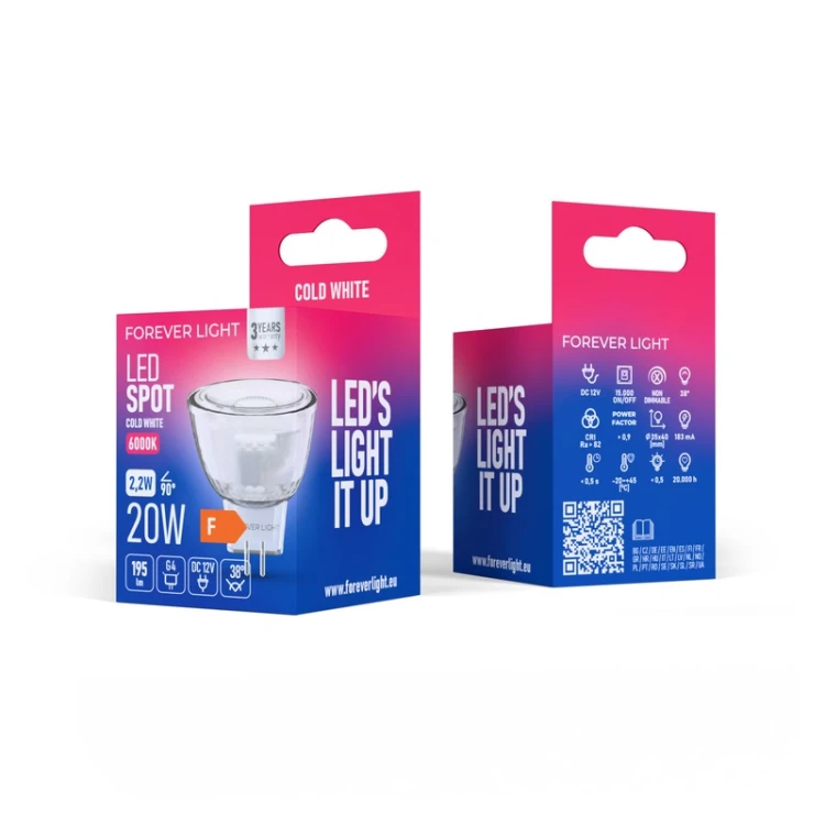 Żarówka LED MR11 12V 2,2W biała zimna 6000K 195lm