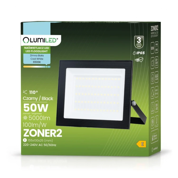 Naświetlacz ZONER2 50W biała zimna 6500K
