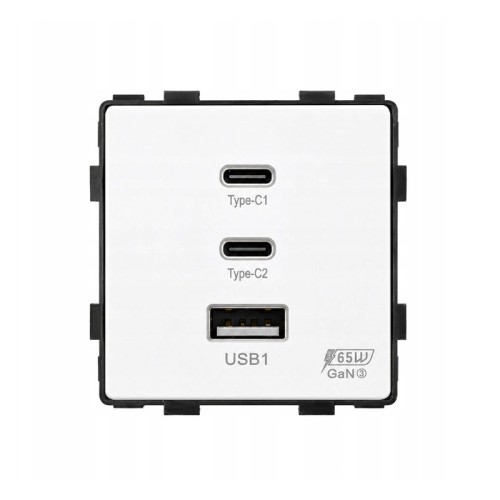 Gniazdo USB-A + 2xUSB-C MDX 65W szybkie ładowanie