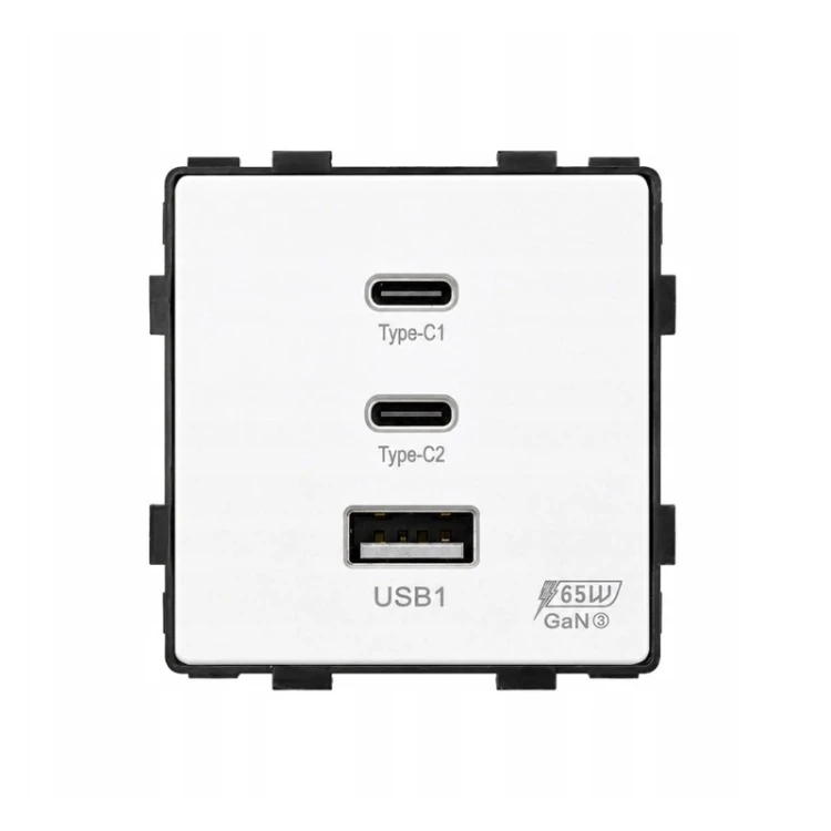 Gniazdo USB-A + 2xUSB-C MDX 65W szybkie ładowanie