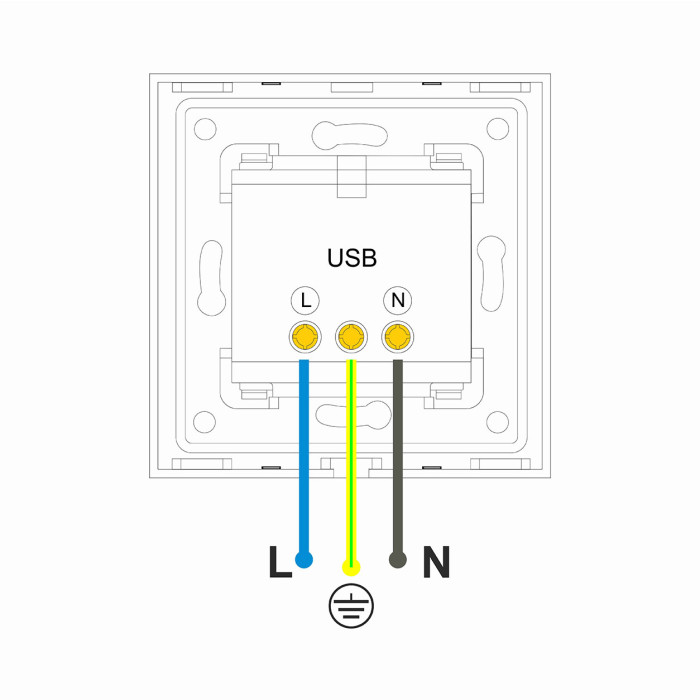 Gniazdo pojedyncze USB-A + USB-C MDX czarne