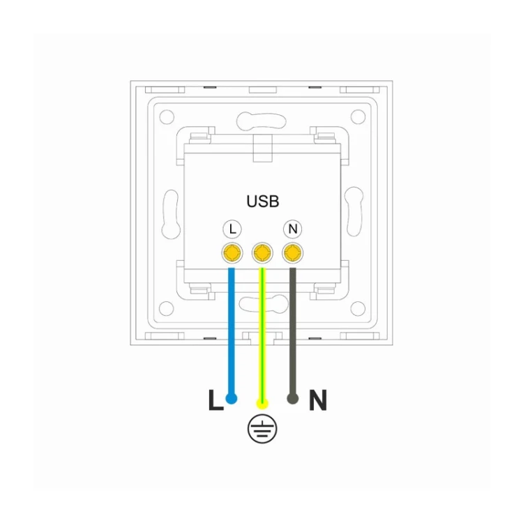 Gniazdo ścienne French typ E MDX szare z USB-A i USB-C