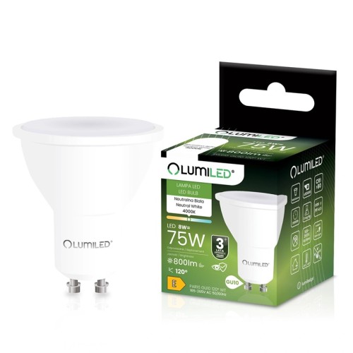 Żarówka LED reflektor GU10 8W 4000K biała neutralna