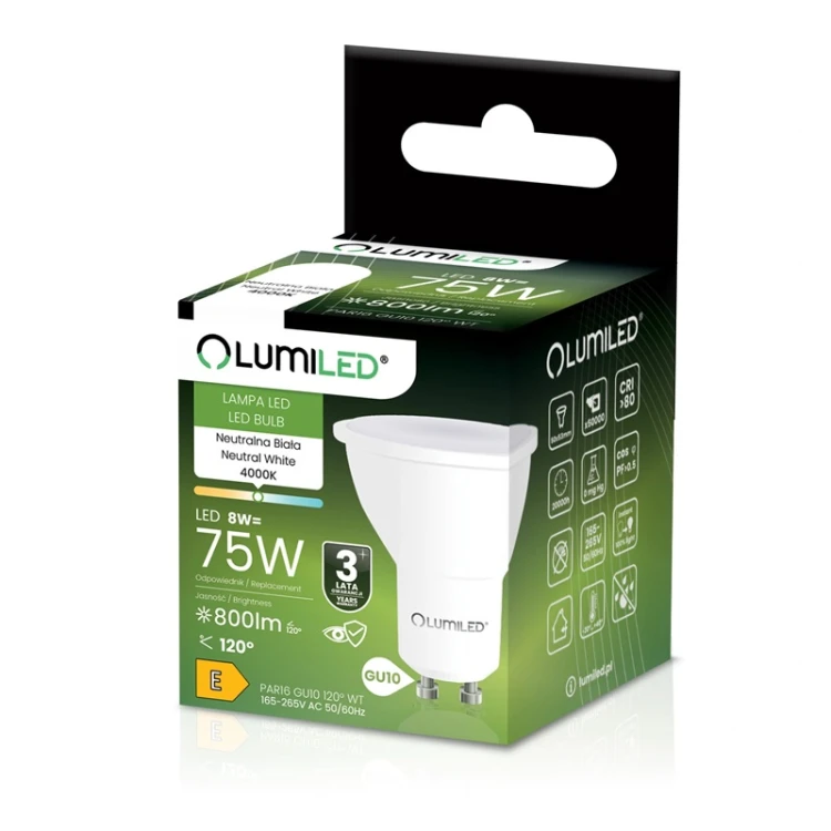 Żarówka LED reflektor GU10 8W 4000K biała neutralna_3