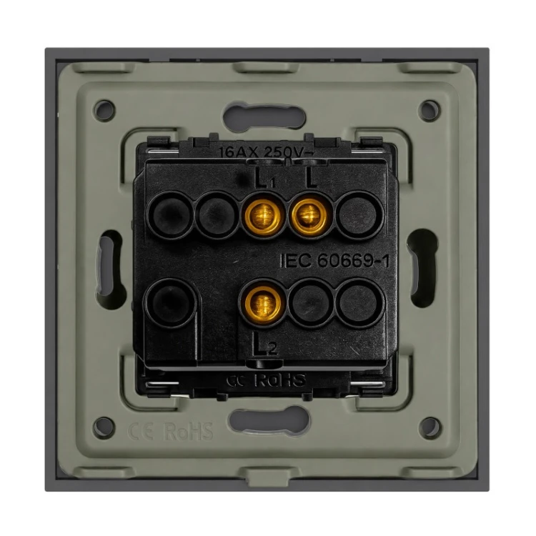 Szary włącznik schodowy mechaniczny 1G2W DELUXE