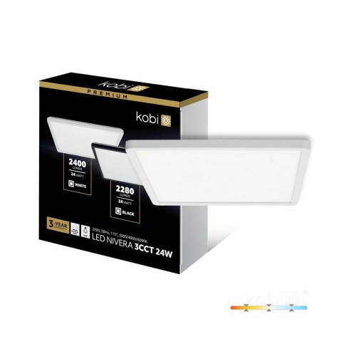 Plafon LED NIVERA SQUARE Premium 24W 3CCT biały