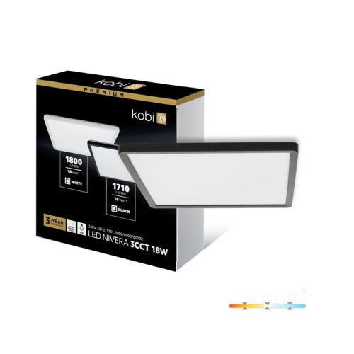 Plafon LED NIVERA SQUARE Premium 18W 3CCT biały
