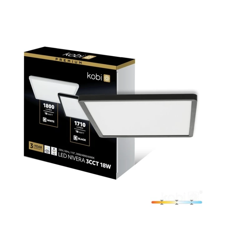 Plafon LED NIVERA SQUARE Premium 18W 3CCT biały