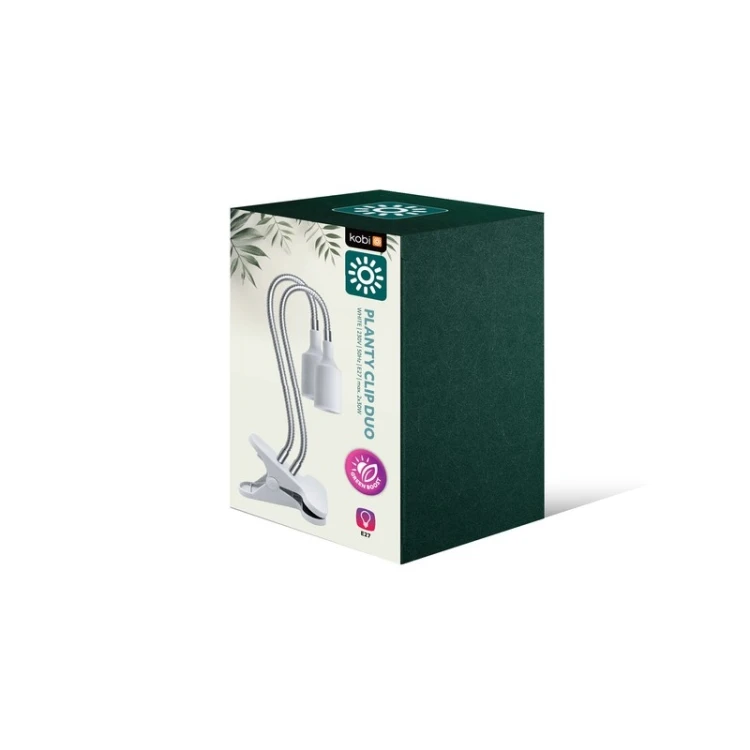 Lampa biurkowa 2xE27 PLANTY CLIP W DUO biała