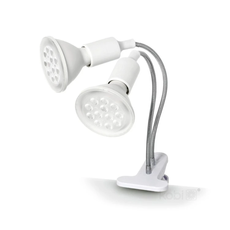 Biała lampa z klipsem PLANTY CLIP W DUO