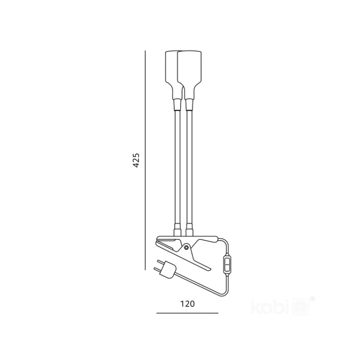 Lampka biurkowa PLANTY CLIP W DUO z dwoma oprawkami E27