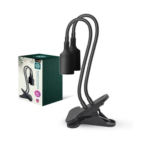 Lampka biurkowa PLANTY CLIP W DUO 2xE27 czarna