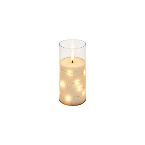 Dekoracyjna świeczka LED z płomieniem 13 cm transparentna