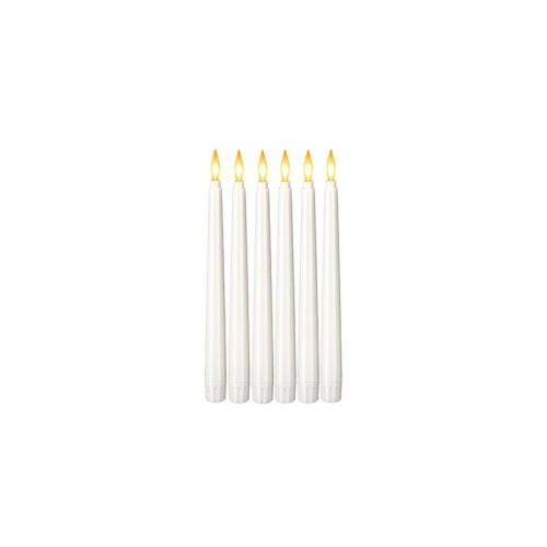 Świeczka LED stożek 28cm 2000K 2xAAA biała - 6szt