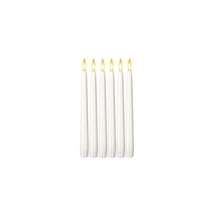 Świeczka LED stożek 28cm 2000K 2xAAA biała - 6szt