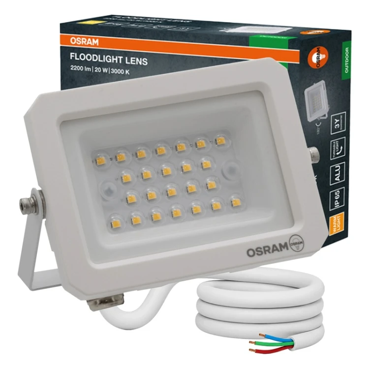 Naświetlacz LED Lens 20W 3000K IP65 biały