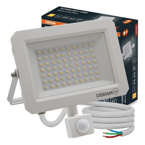 Naświetlacz LED Lens 50W 3000K IP65 biały z czujnikiem
