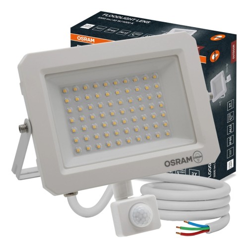 Naświetlacz LED Lens 50W 4000K IP65 biały z czujnikiem