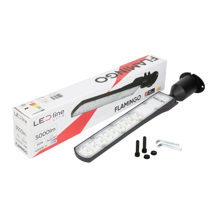 Oprawa uliczna FLAMINGO 50W IP65 biała neutralna czarna