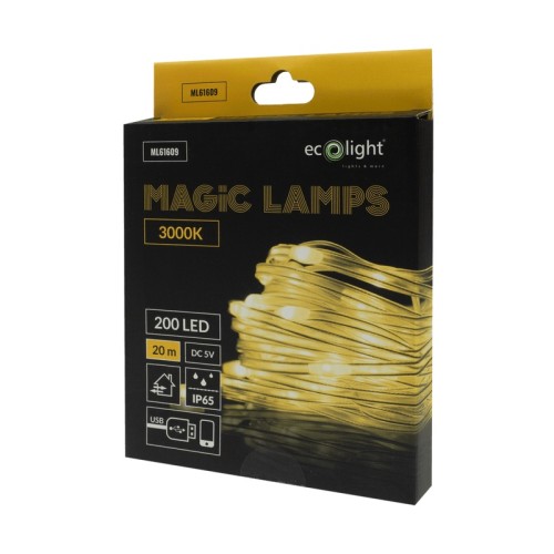 Lampki świąteczne LED 30 m 300 LED biała ciepła