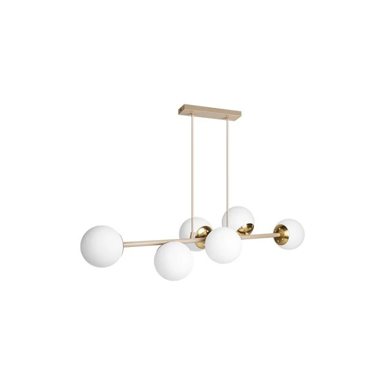 Lampa sufitowa wisząca BALI 6xE27 77 cm beżowo-złota