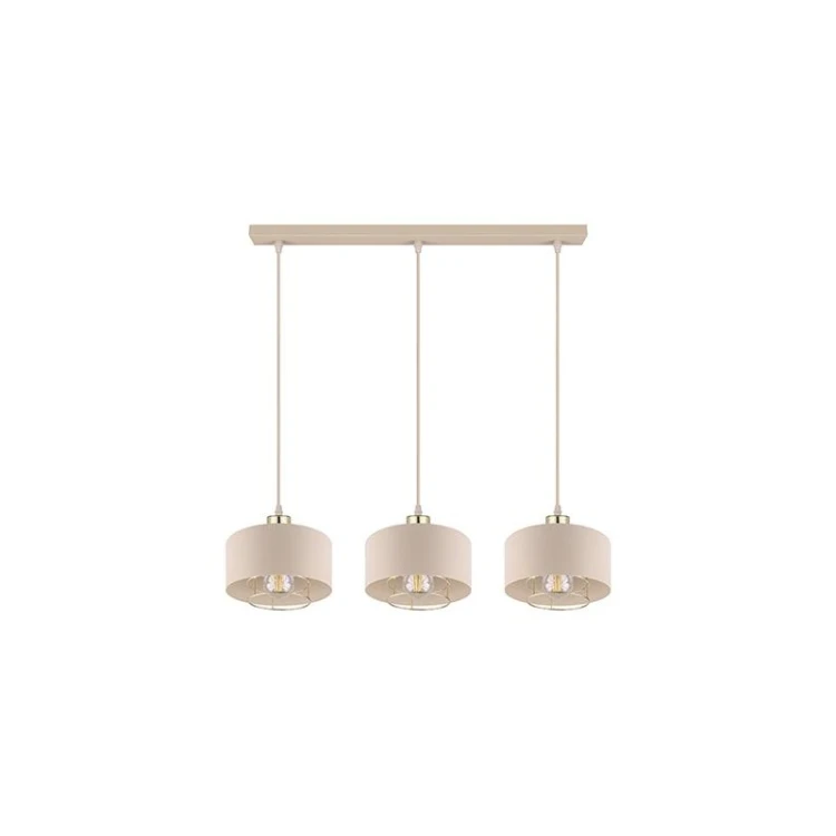 Lampa wisząca Nilo 3xE27 beż + złoty