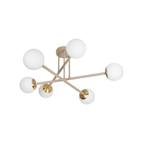 Lampa sufitowa wisząca BALI-12 6xE27 74 cm beżowo-złota