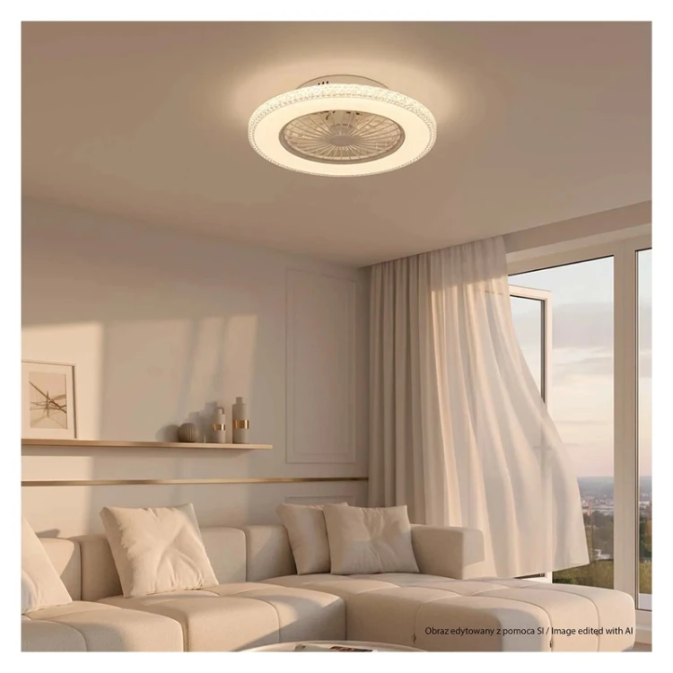Okrągły plafon LED 48W 5300 lm z wentylatorem EGYPT