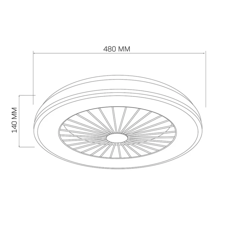 Okrągła lampa sufitowa LED EGYPT z wentylatorem 48W