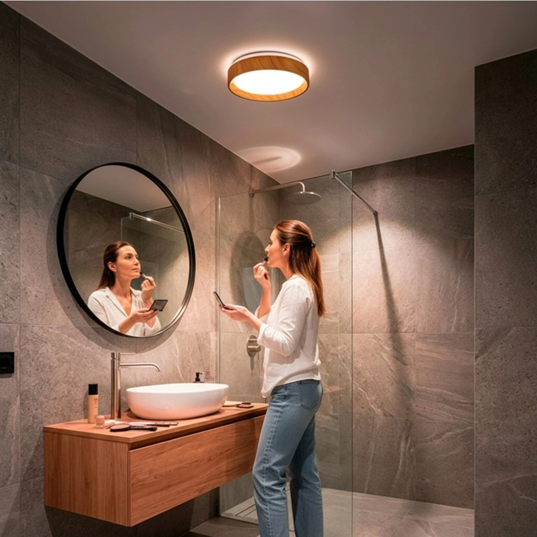 Oświetlenie do wnętrz z elementami drewna